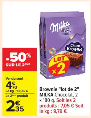 Brownie "lot de 2" MILKA Chocolat