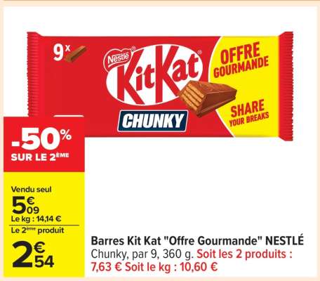 Barres Kit Kat "Offre Gourmande" NESTLÉ