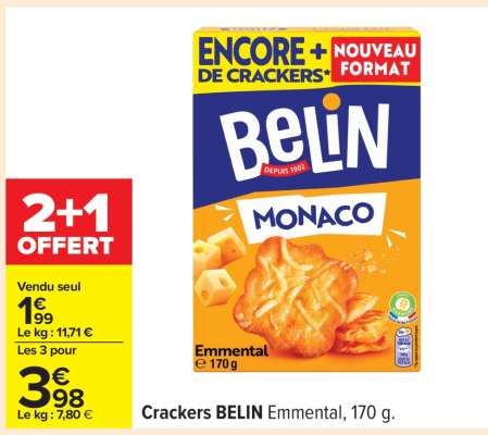 Crackers BELIN Emmental, 170 g