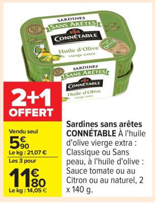 SARDINES SANS ARÊTES 'CONNÉTABLE'