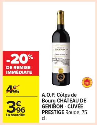 A.O.P. Côtes de Bourg CHÂTEAU DE GENIBON - CUVÉE PRESTIGE