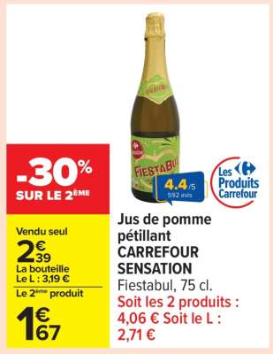Jus de pomme pétillant CARREFOUR SENSATION