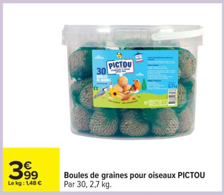 Boules de graines pour oiseaux PICTOU