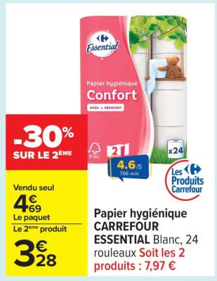 Papier hygiénique CARREFOUR ESSENTIAL