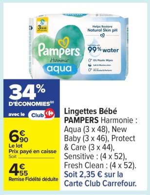 LINGETTES BÉBÉ “PAMPERS HARMONIE”
