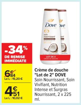 Crème de douche "Lot de 2" DOVE