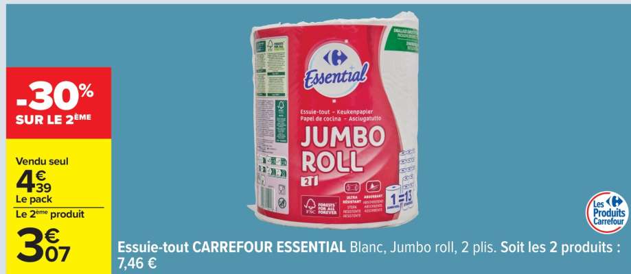 Essuie-tout CARREFOUR ESSENTIAL