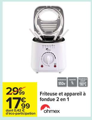 Friteuse et appareil à fondue 2 en 1