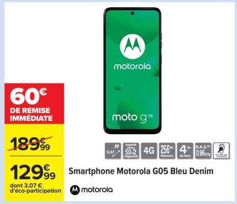 Smartphone Motorola G05 Bleu Denim