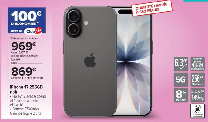 iPhone 17 256GB noir