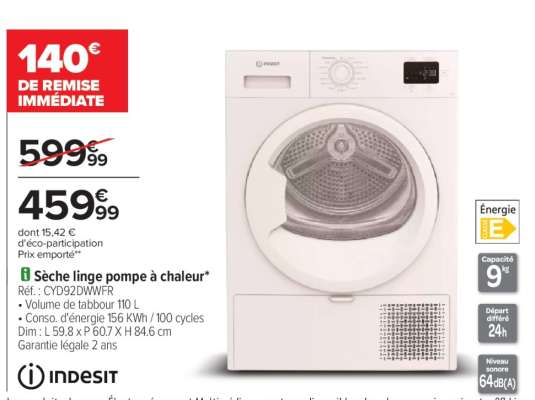 Indesit Sèche linge pompe à chaleur