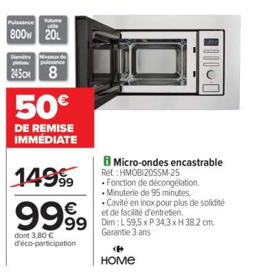 Micro-ondes encastrable