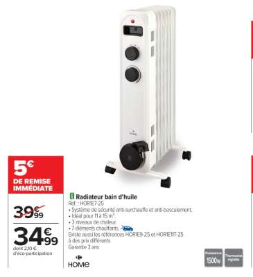 RADIATEUR BAIN D’HUILE