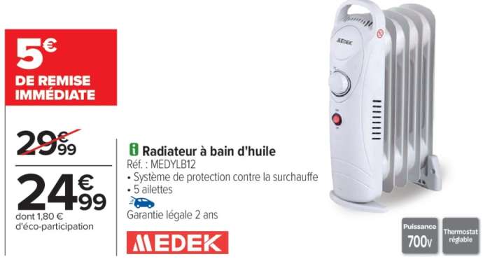 Radiateur à bain d'huile