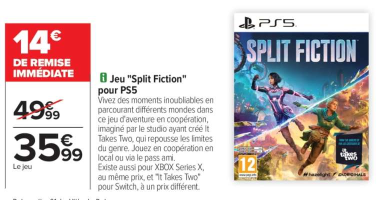 Jeu "Split Fiction" pour PS5