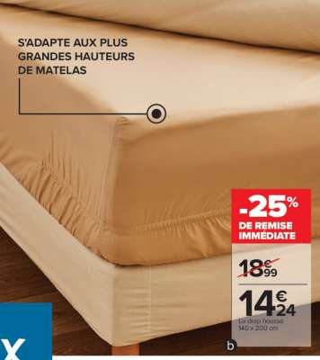 Le drap housse 140 x 200 cm