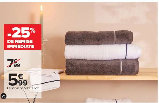 La serviette 50 x 90 cm