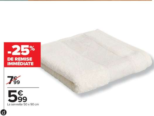 La serviette 50 x 90 cm