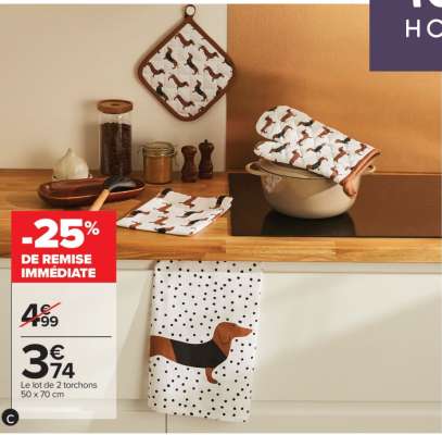 Le lot de 2 torchons