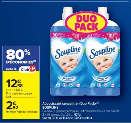 Adoucissant concentré « Duo Pack » SOUPLINE