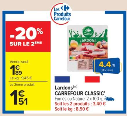 Lardons Carrefour Classic