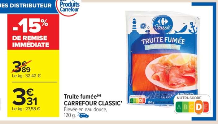 Truite fumée CARREFOUR CLASSIC'