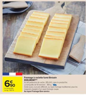 Fromage à raclette fumé Brézain