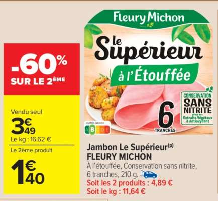 Jambon Le Superieur Fleury Michon