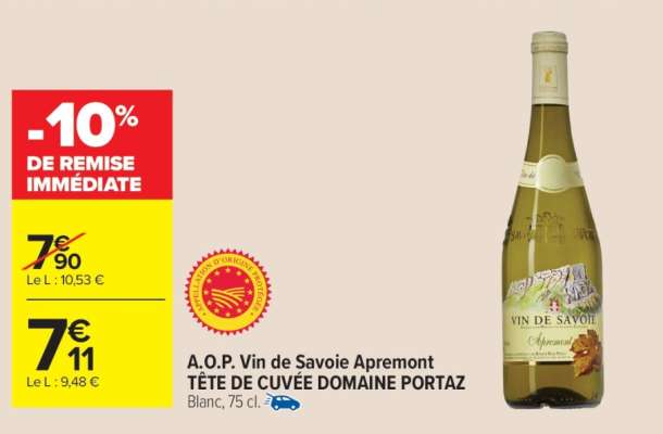 A.O.P. Vin de Savoie Apremont TÊTE DE CUVÉE DOMAINE PORTAZ