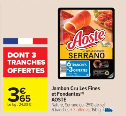 JAMBON CRU LES FINES ET FONDANTES “AOSTE”