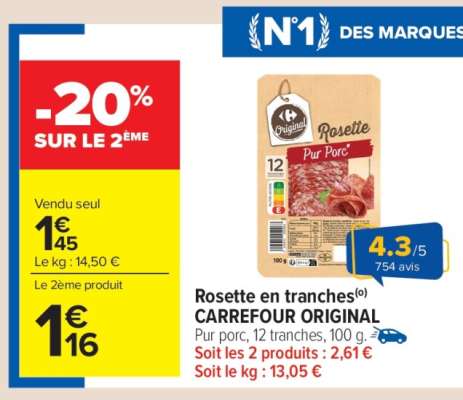 Rosette en tranches CARREFOUR ORIGINAL