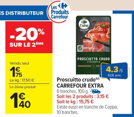 Prosciutto crudo CARREFOUR EXTRA