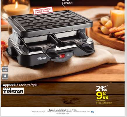 Appareil à raclette/gril