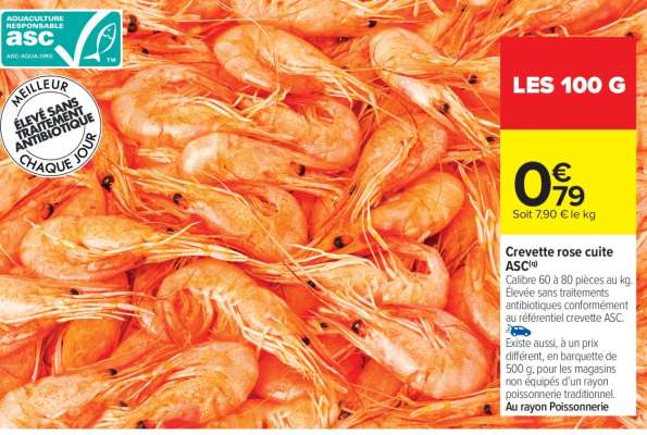 Crevette rose cuite ASC