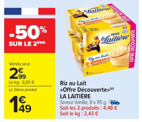 Riz au Lait «Offre Découverte» LA LAITIÈRE