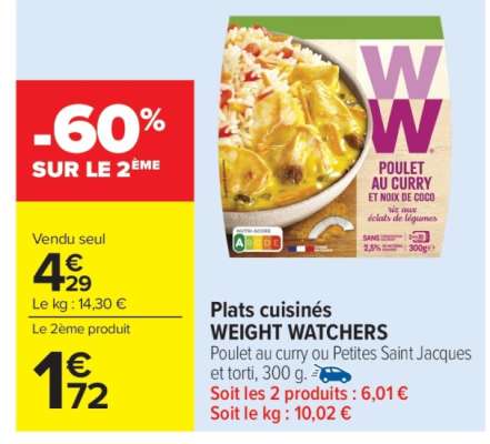 Plats cuisinés WEIGHT WATCHERS