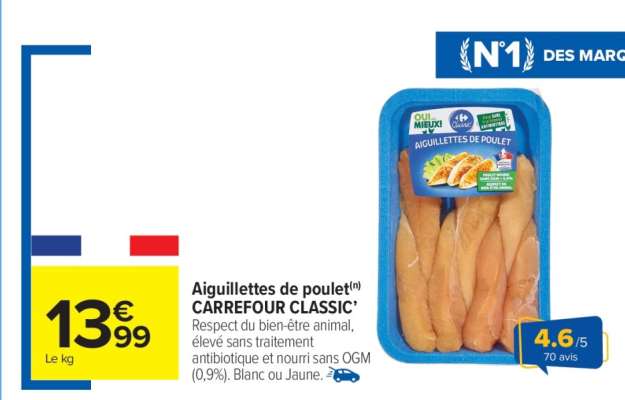 Aiguillettes de poulet CARREFOUR CLASSIC'