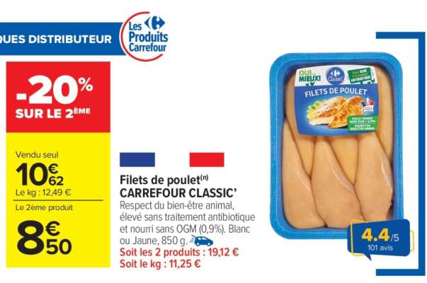 Filets de Poulet CARREFOUR CLASSIC'