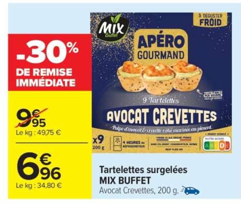 Tartellettes surgelées MIX BUFFET