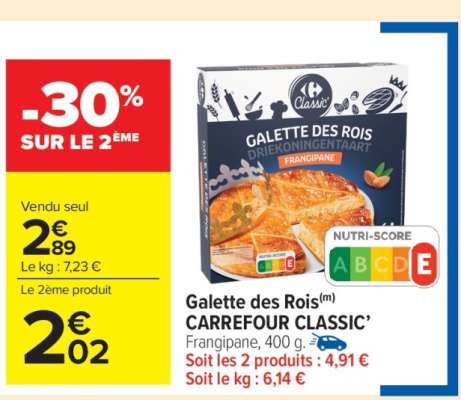 Galette des Rois CARREFOUR CLASSIC'