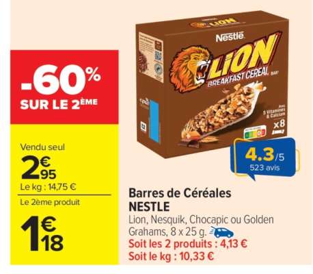BARRES DE CÉRÉALES NESTLE