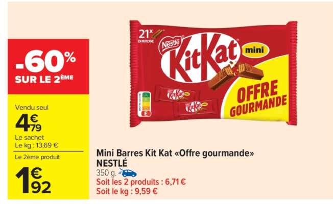Mini Barres Kit Kat «Offre gourmande» NESTLÉ
