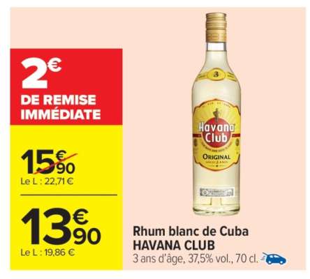 RHUM BLANC DE CUBA “HAVANA CLUB”