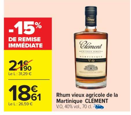 RHUM VIEUX AGRICOLE DE LA MARTINIQUE CLEMENT