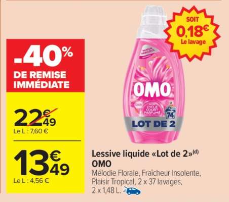 Lessive liquide «Lot de 2» OMO
