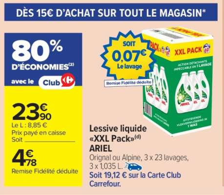Lessive liquide "XXL PACK" Ariel