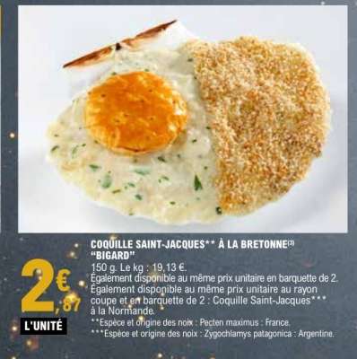 COQUILLE SAINT JACQUES À LA BRETONNE
