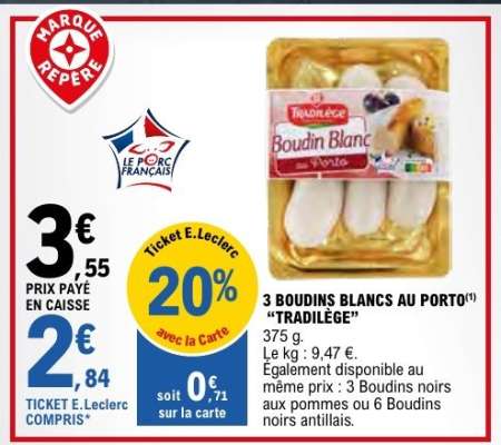 3 Boudins Blancs au Porto 'Tradilège'