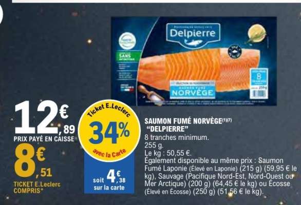 SAUMON FUMÉ NORVÈGE "DELPIERRE"