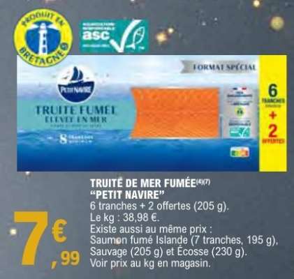 TRUITE DE MER FUMÉE "PETIT NAVIRE"